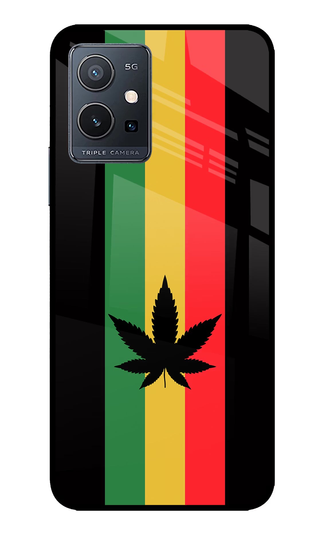 Weed Flag IQOO Z6 5G (not 44W) Glass Case Back Cover by Casekaro