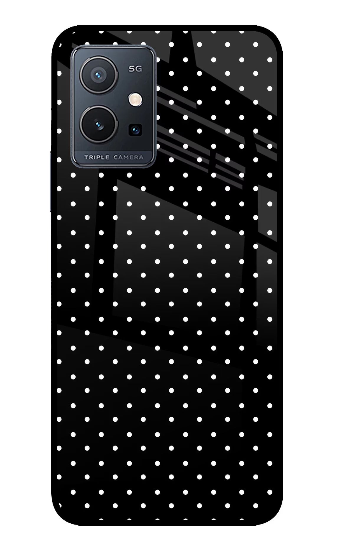 White Dots IQOO Z6 5G (not 44W) Glass Case Back Cover by Casekaro