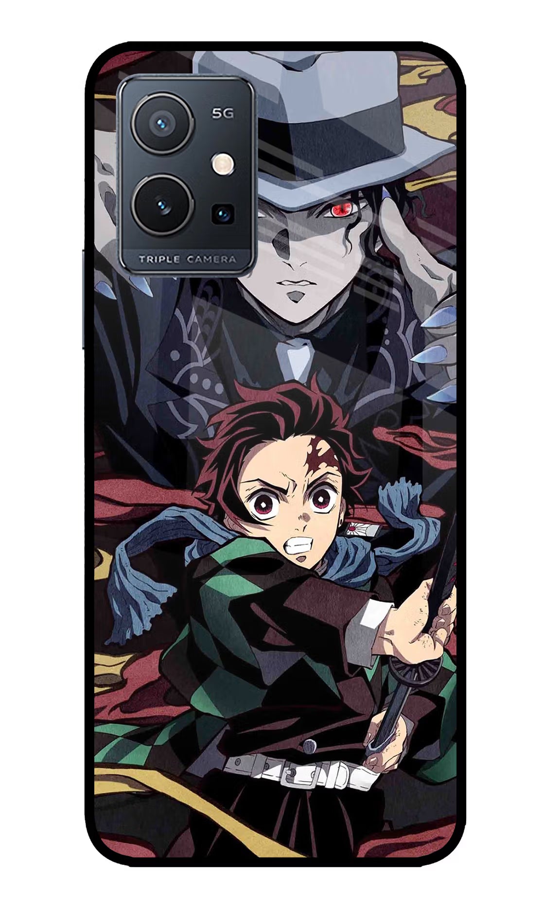 Demon Slayer IQOO Z6 5G (not 44W) Glass Case Back Cover by Casekaro