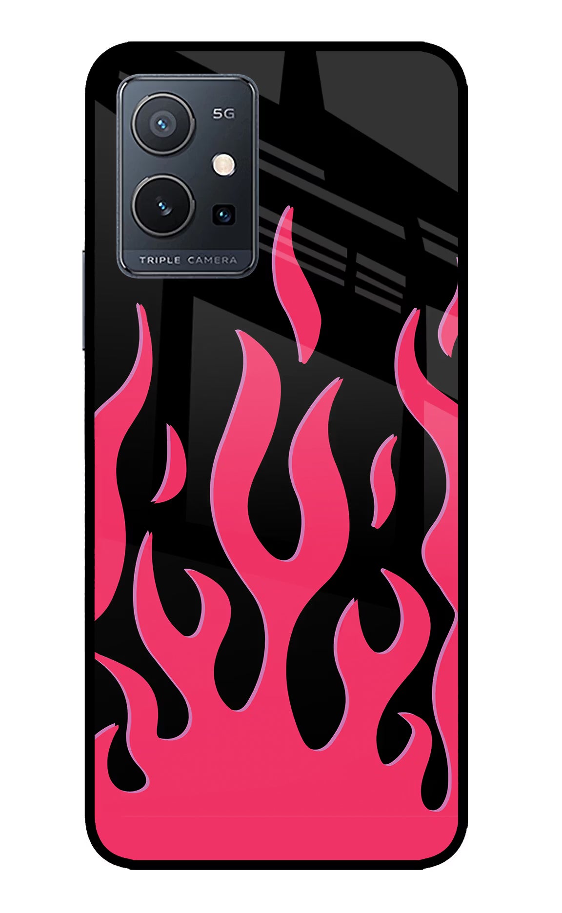 Fire Flames IQOO Z6 5G (not 44W) Glass Case Back Cover by Casekaro