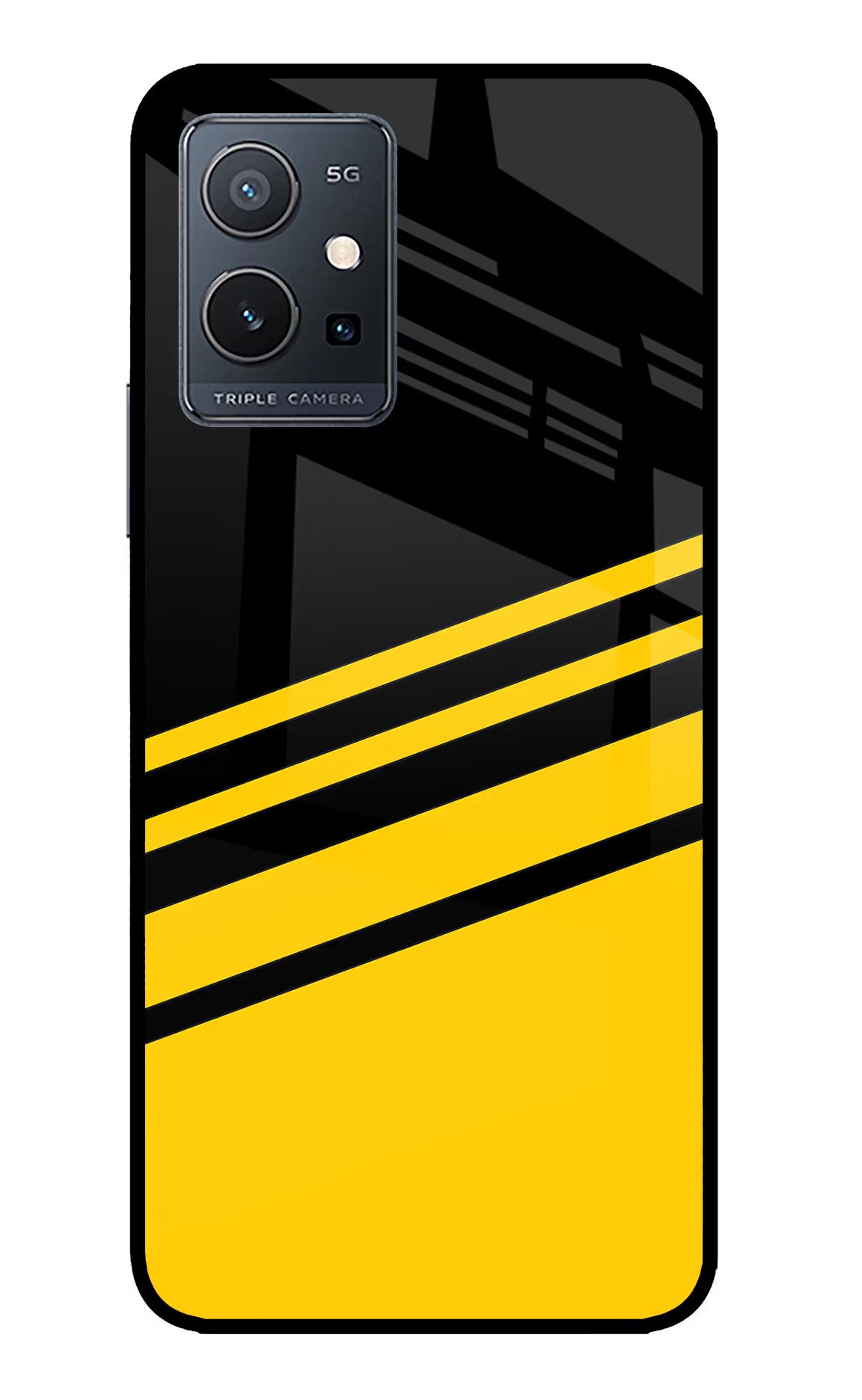 Yellow Shades IQOO Z6 5G (not 44W) Glass Case Back Cover by Casekaro