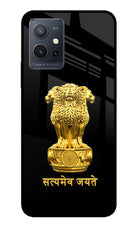 Satyamev Jayate Golden IQOO Z6 5G (not 44W) Glass Case