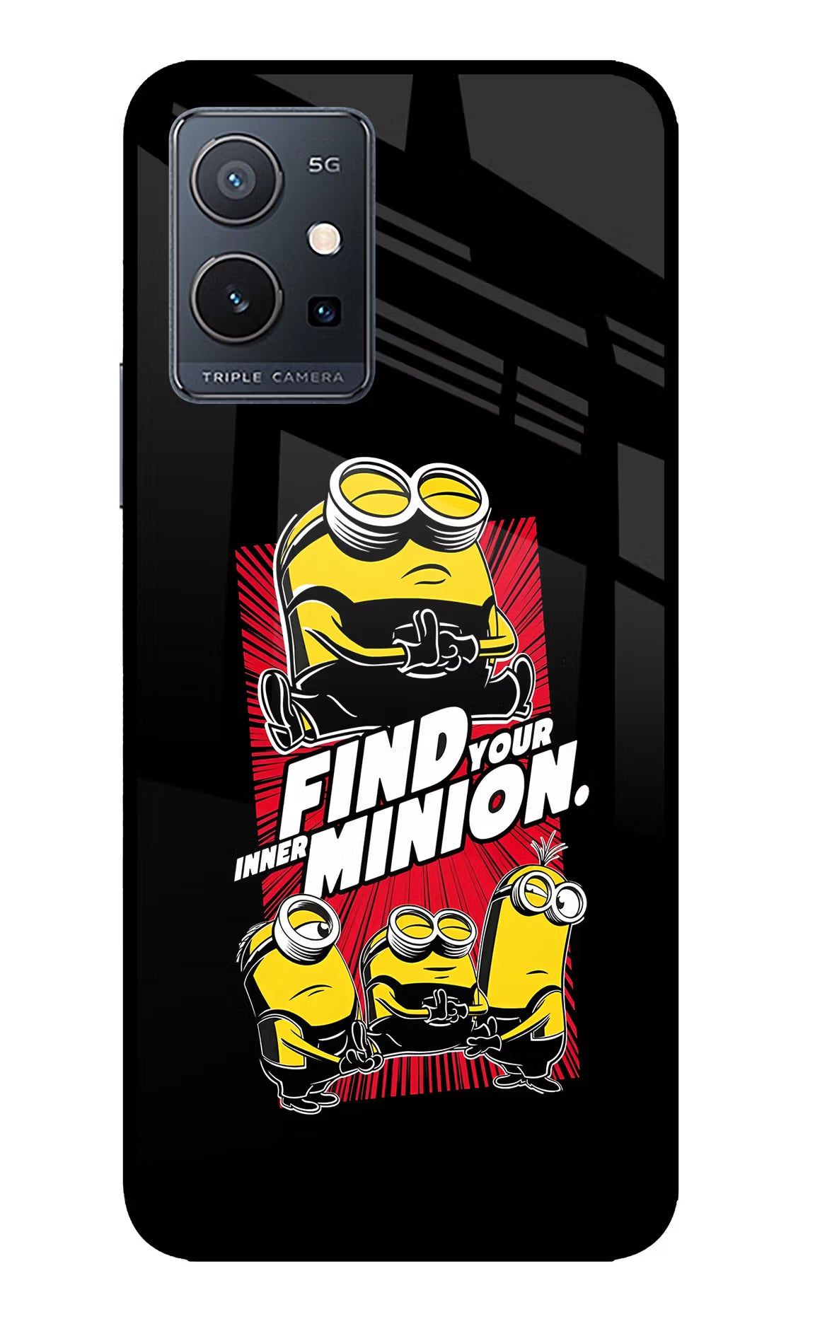 Find your inner Minion IQOO Z6 5G (not 44W) Glass Case Back Cover by Casekaro
