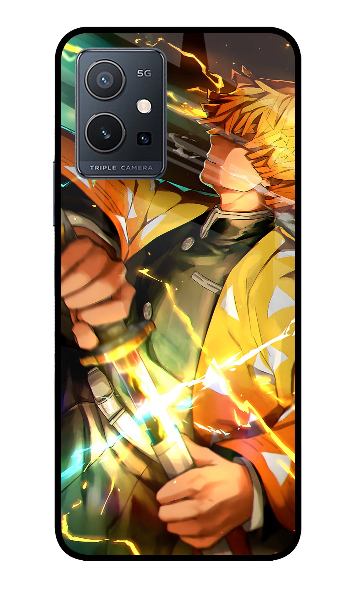 Demon Slayer IQOO Z6 5G (not 44W) Glass Case Back Cover by Casekaro