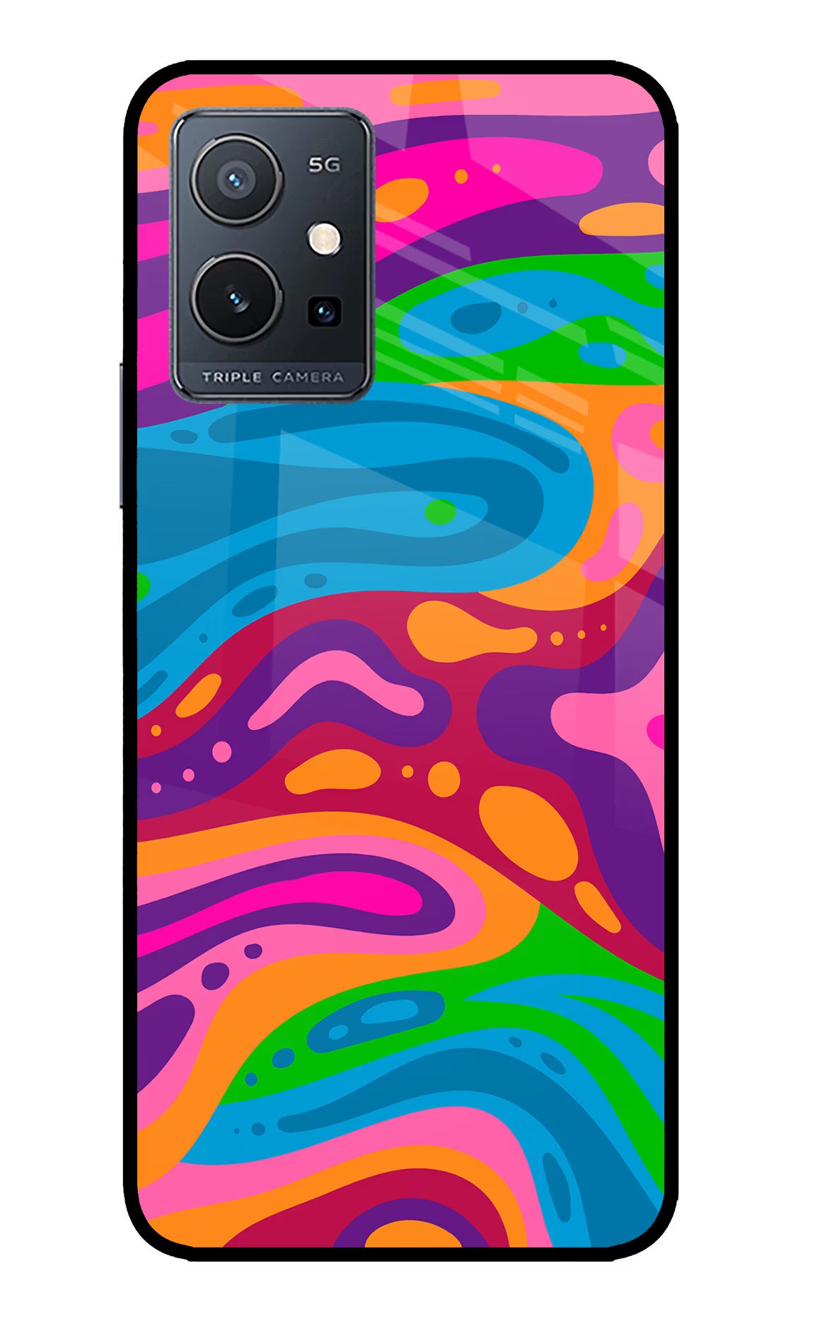Trippy Pattern IQOO Z6 5G (not 44W) Glass Case