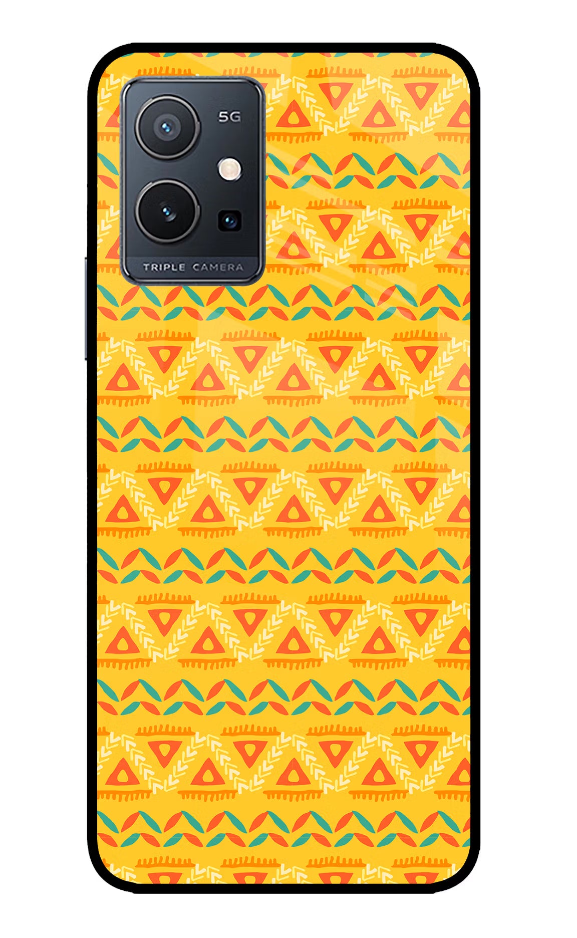 Tribal Pattern IQOO Z6 5G (not 44W) Glass Case Back Cover by Casekaro