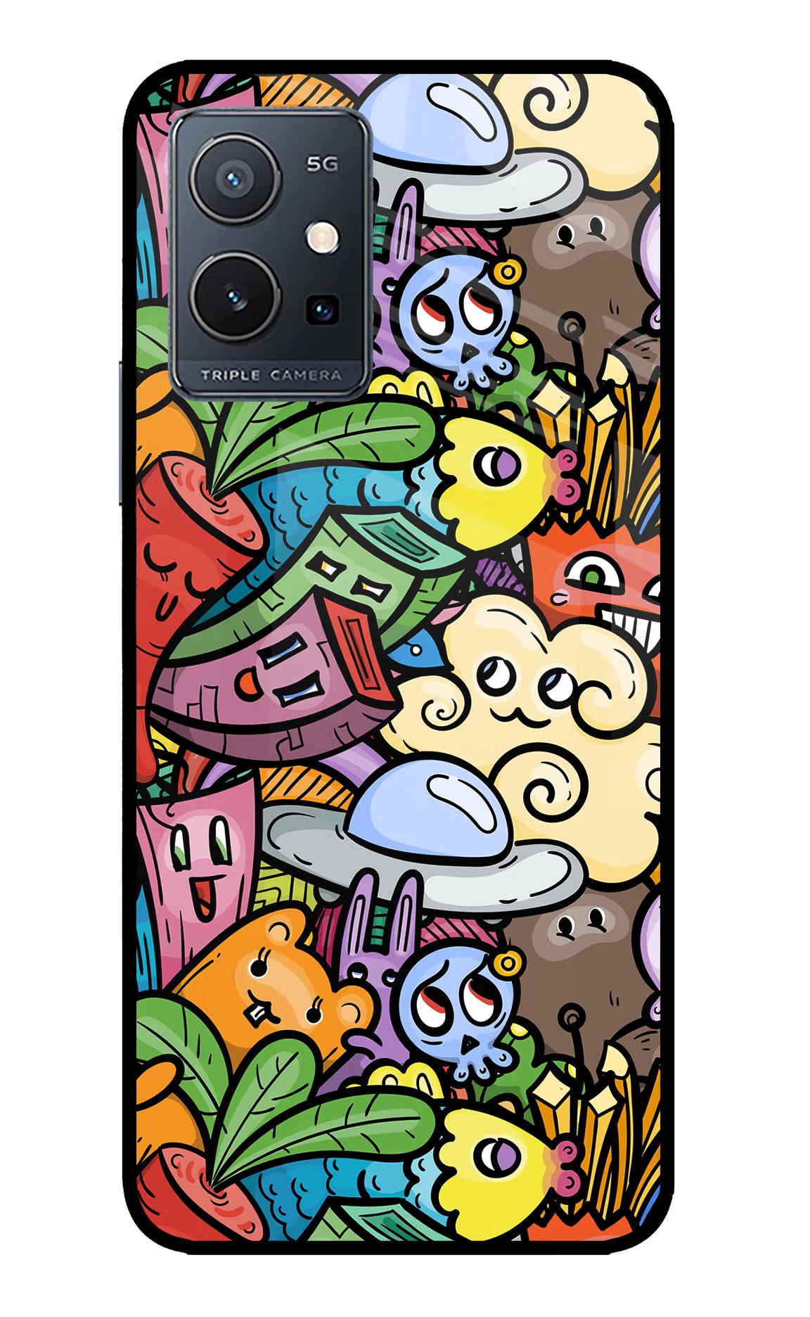 Veggie Doodle IQOO Z6 5G (not 44W) Glass Case