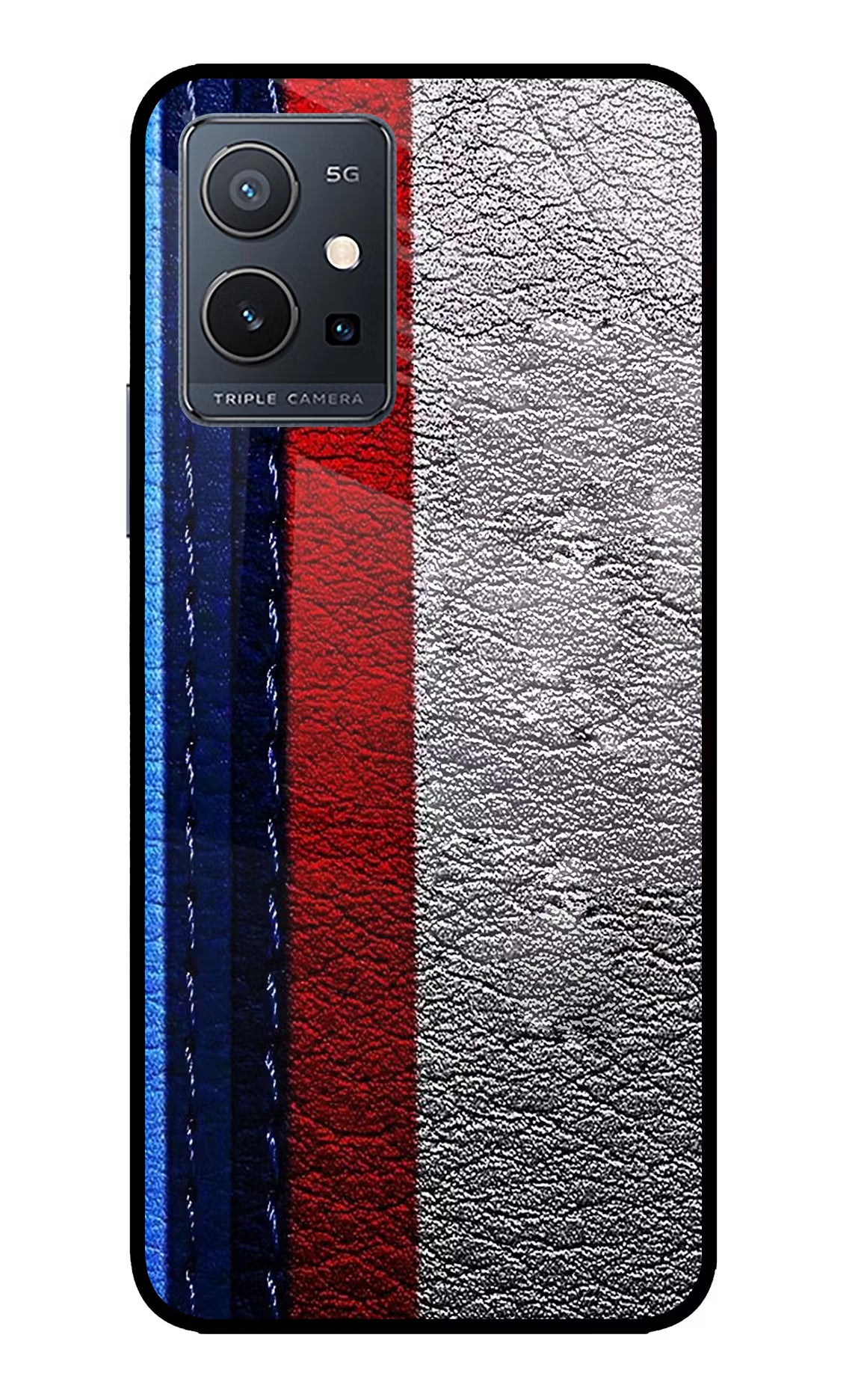 BMW Stripes IQOO Z6 5G (not 44W) Glass Case Back Cover by Casekaro