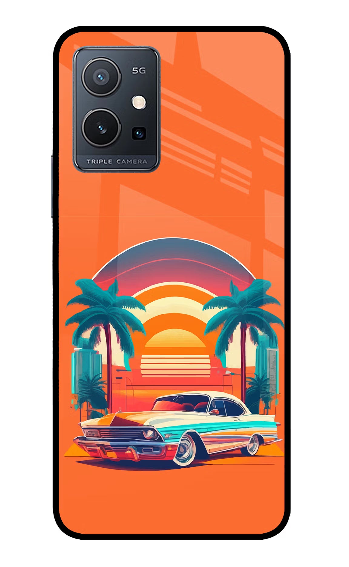 Palm Drive 80s IQOO Z6 5G (not 44W) Glass Case