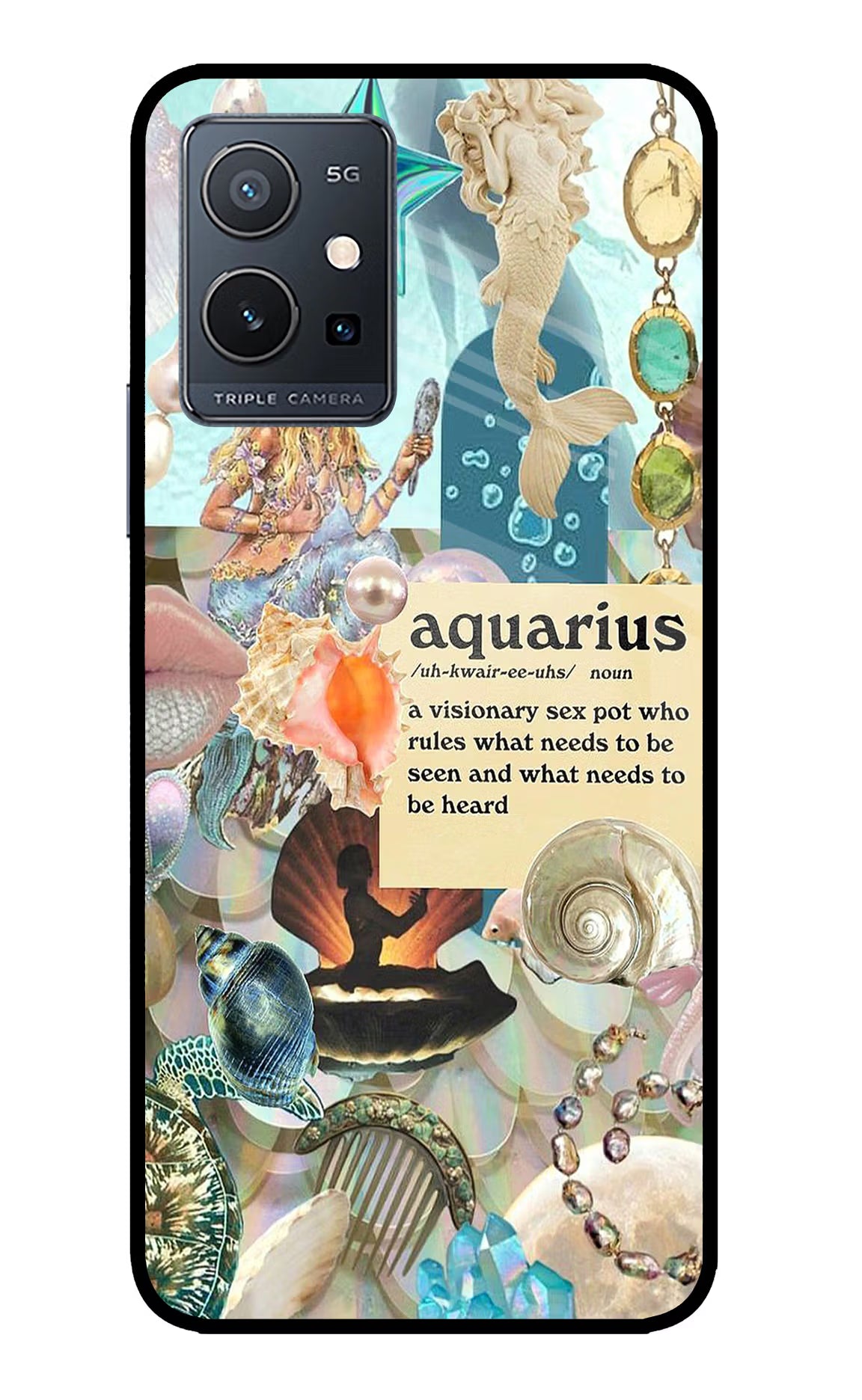 Aquarius Zodiac IQOO Z6 5G (not 44W) Glass Case Back Cover by Casekaro