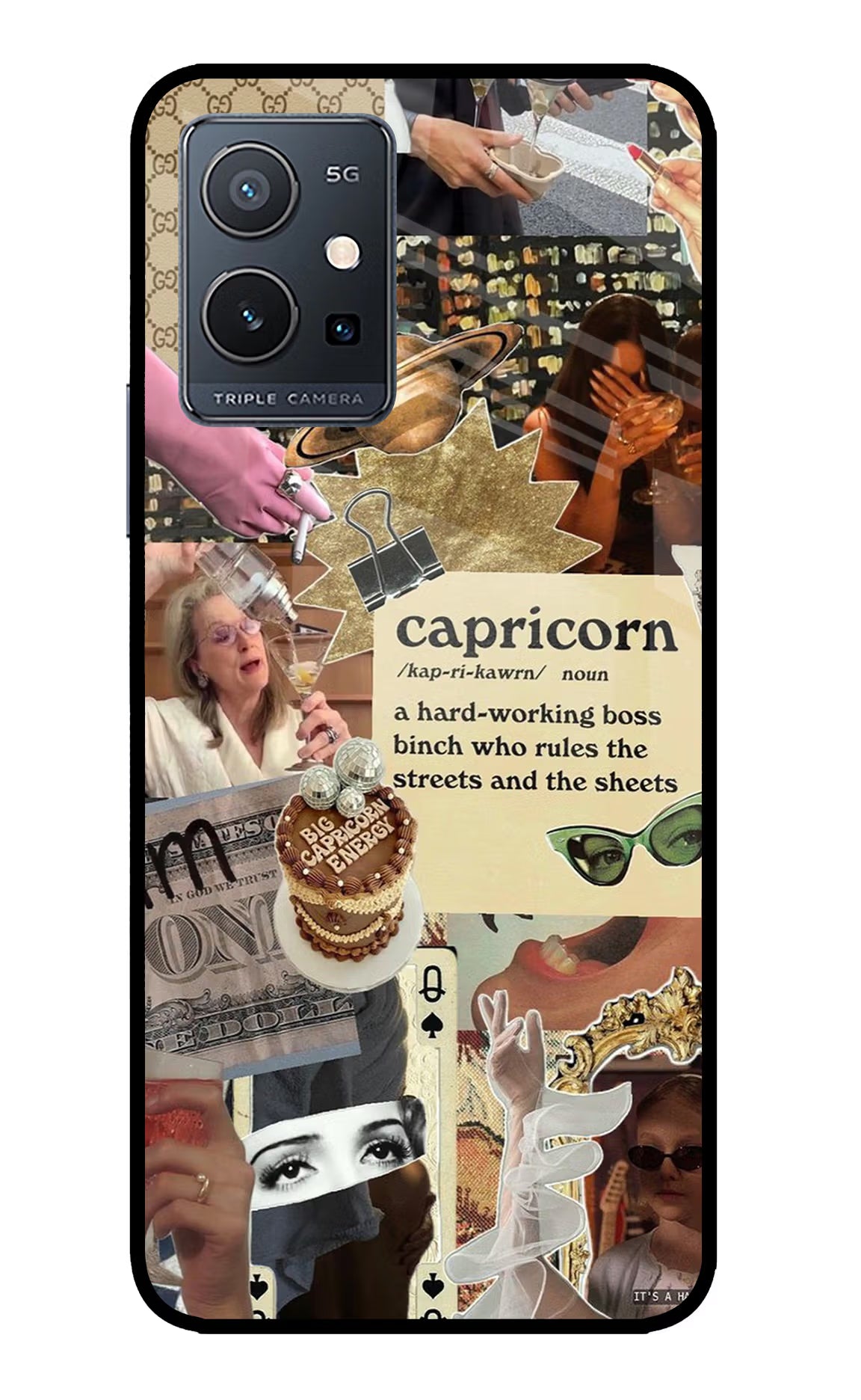 Capricorn Zodiac IQOO Z6 5G (not 44W) Glass Case Back Cover by Casekaro