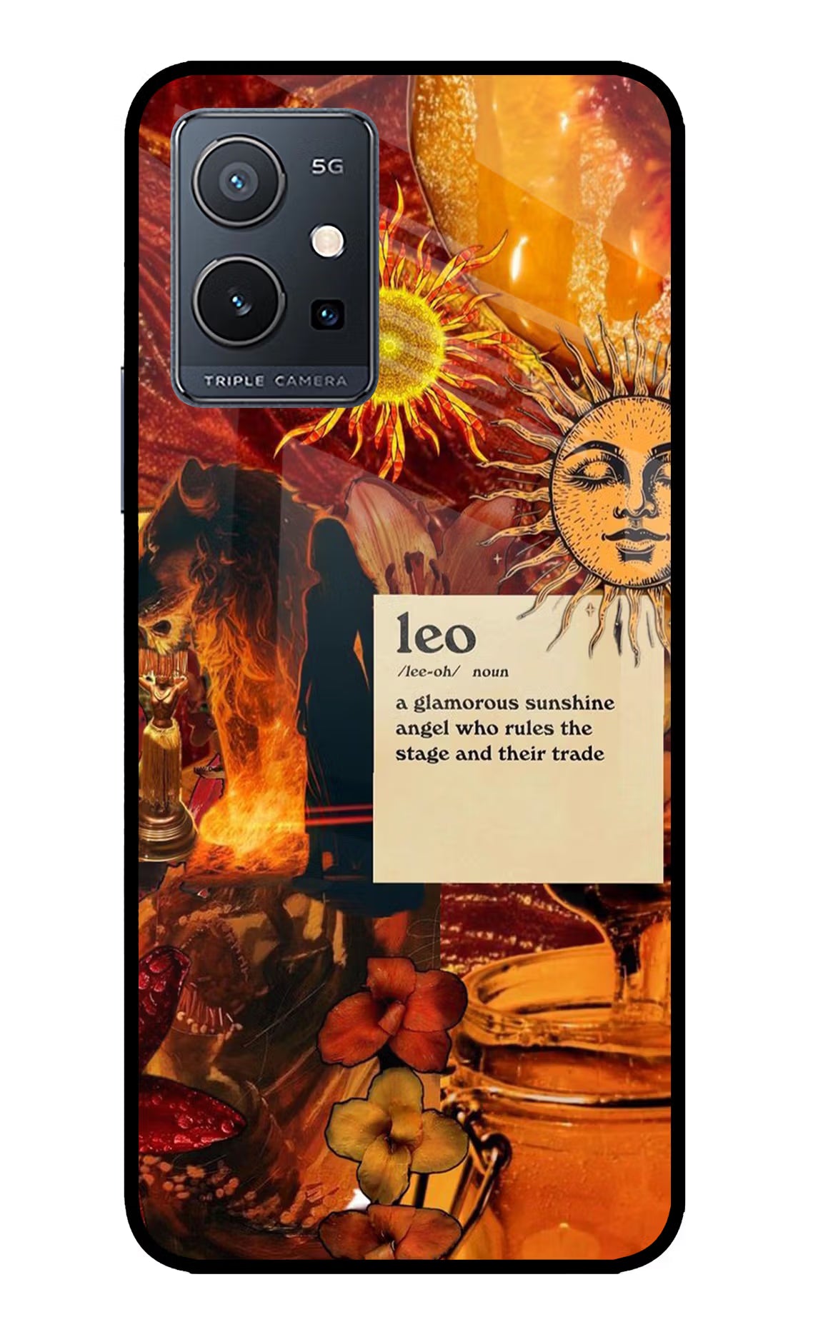 Leo Zodiac IQOO Z6 5G (not 44W) Glass Case Back Cover by Casekaro