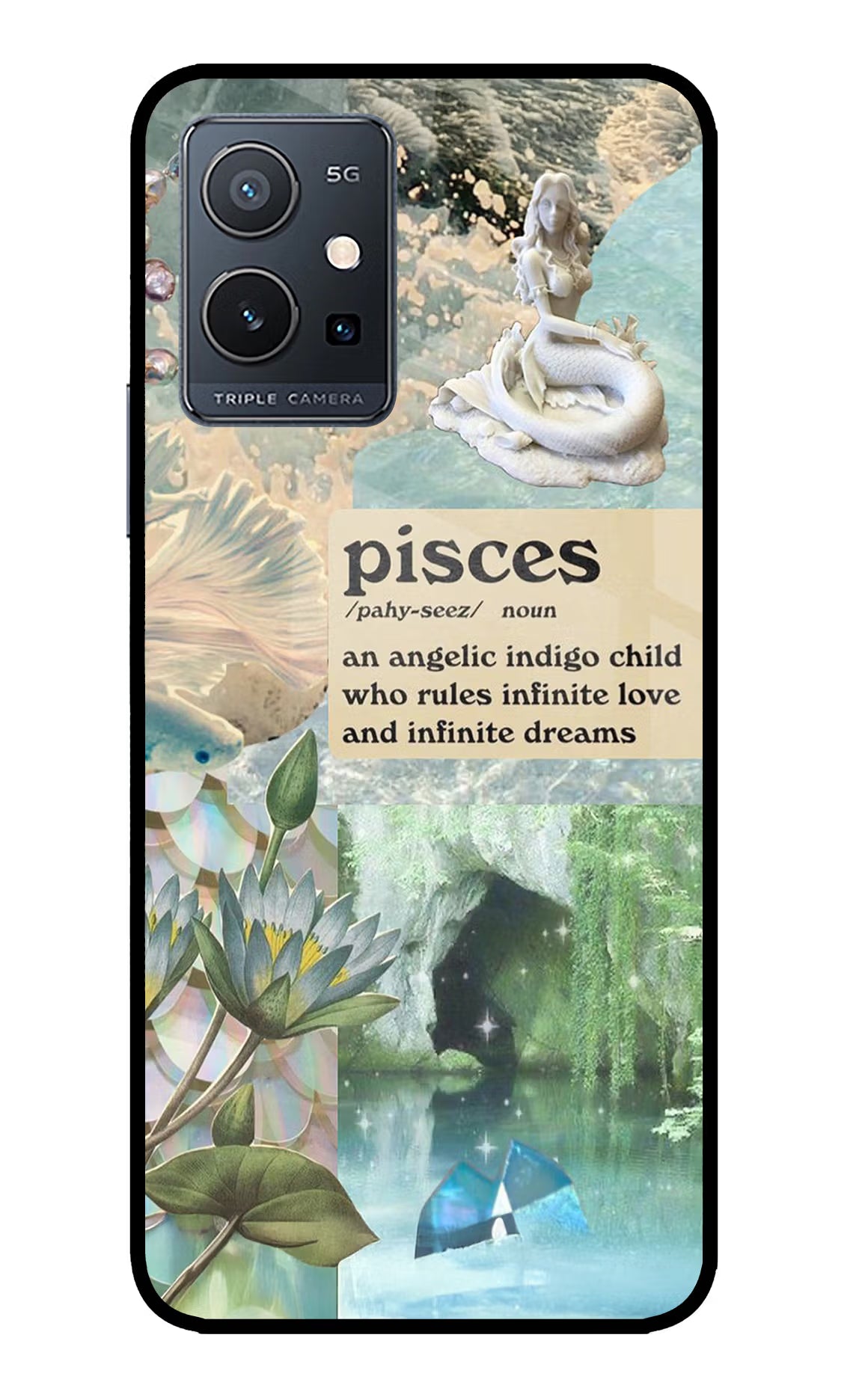Pisces Zodiac IQOO Z6 5G (not 44W) Glass Case Back Cover by Casekaro