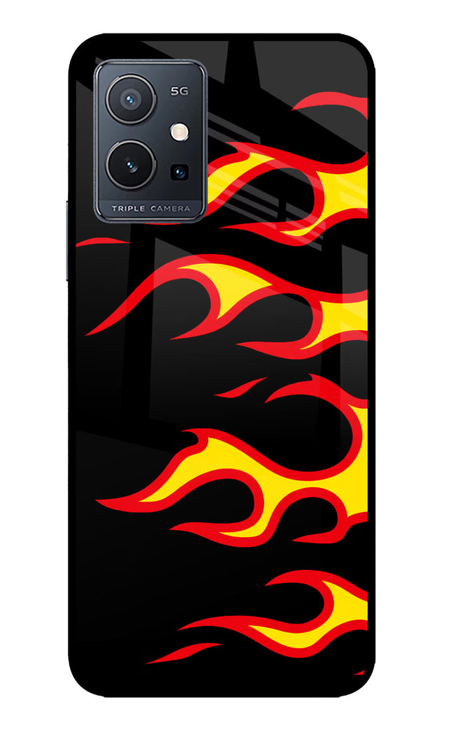 Side Sweep Flames IQOO Z6 5G (not 44W) Glass Case