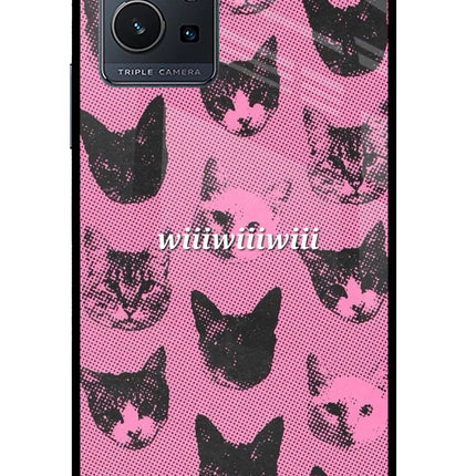 Pink Cats IQOO Z6 5G (not 44W) Glass Case