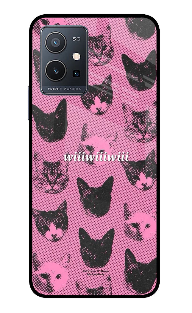 Pink Cats IQOO Z6 5G (not 44W) Glass Case