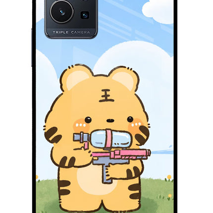 Tiger Treat IQOO Z6 5G (not 44W) Glass Case