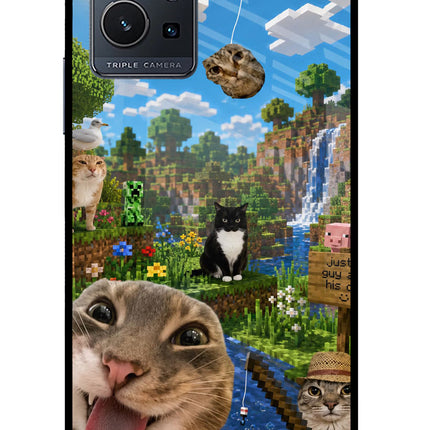 Minecraft Cat Chaos IQOO Z6 5G (not 44W) Glass Case