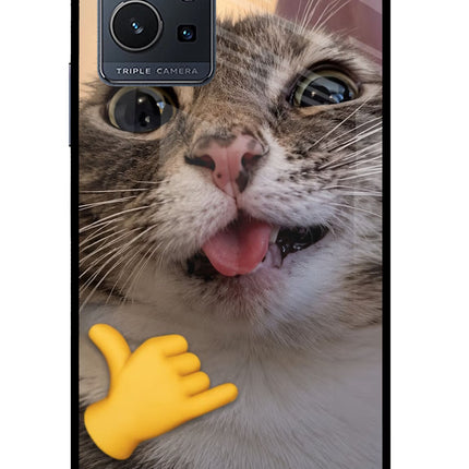 Silly Cat Call IQOO Z6 5G (not 44W) Glass Case
