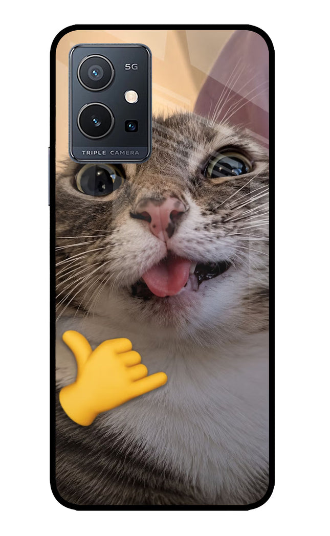 Silly Cat Call IQOO Z6 5G (not 44W) Glass Case