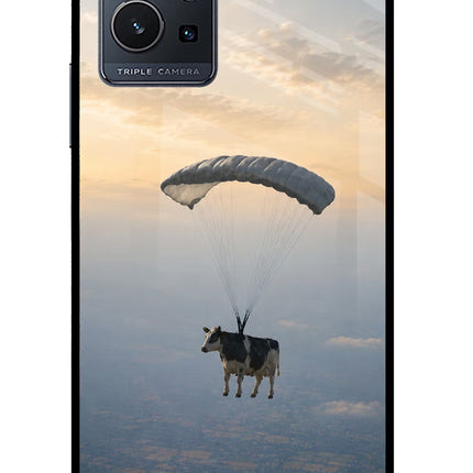 Skydiving Cow IQOO Z6 5G (not 44W) Glass Case