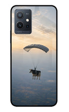 Skydiving Cow IQOO Z6 5G (not 44W) Glass Case