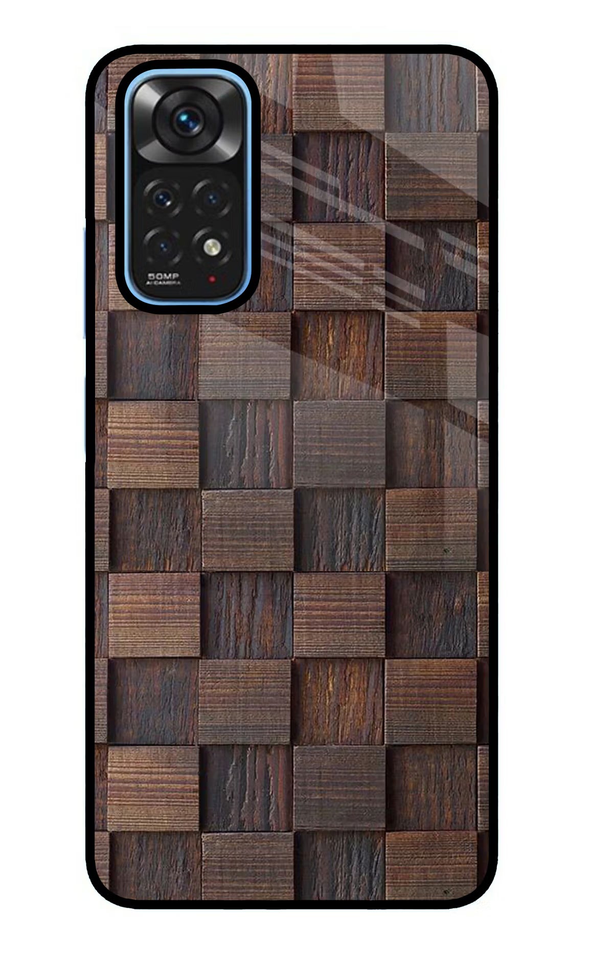 Wooden Cube Design Redmi Note 11/11S Glass Case Back Cover by Casekaro