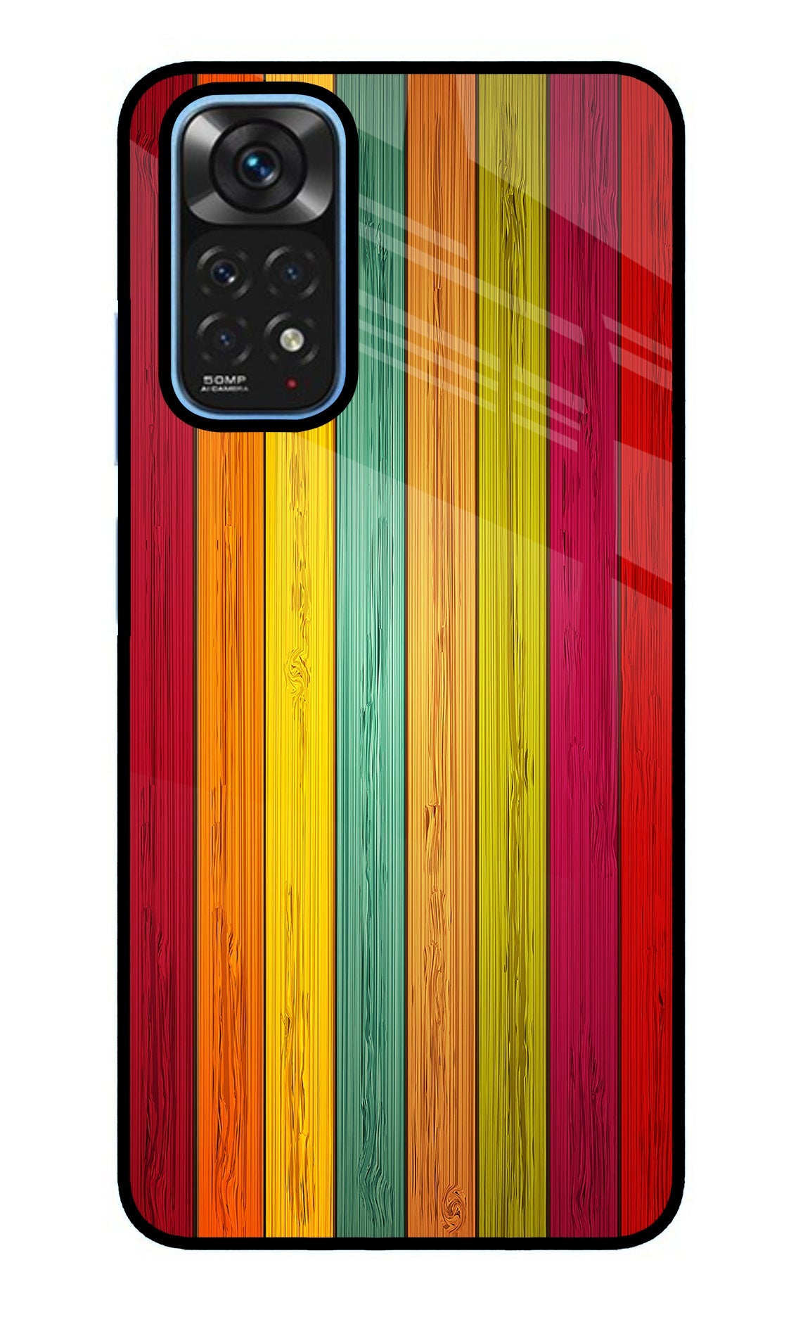 Multicolor Wooden Redmi Note 11/11S Glass Case