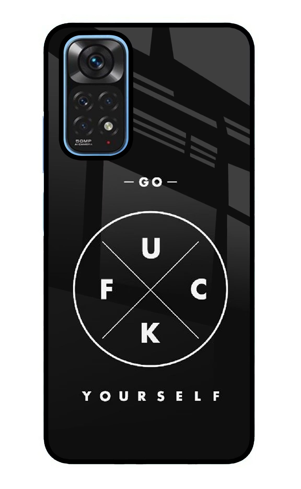 Go Fuck Yourself Redmi Note 11/11S Glass Case Back Cover by Casekaro