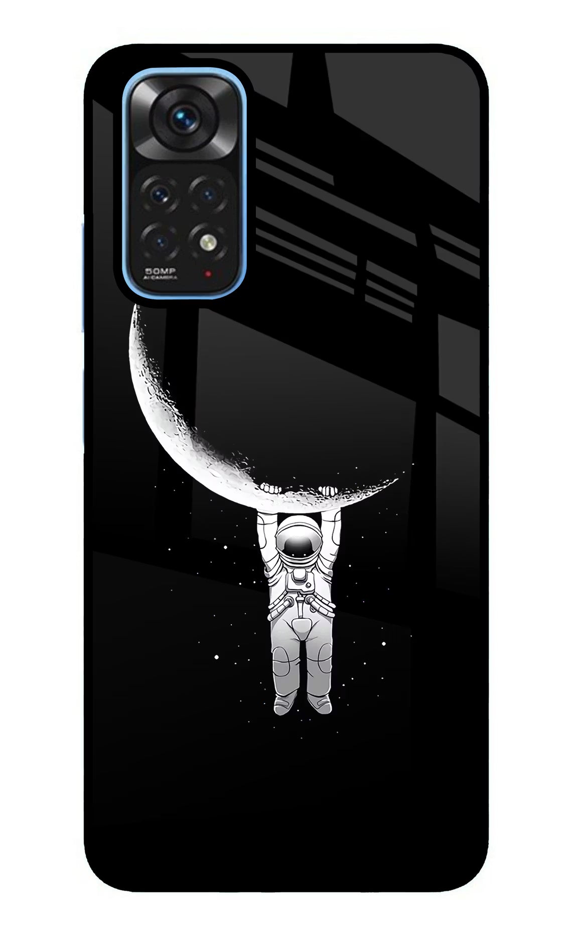 Moon Space Redmi Note 11/11S Glass Case Back Cover by Casekaro