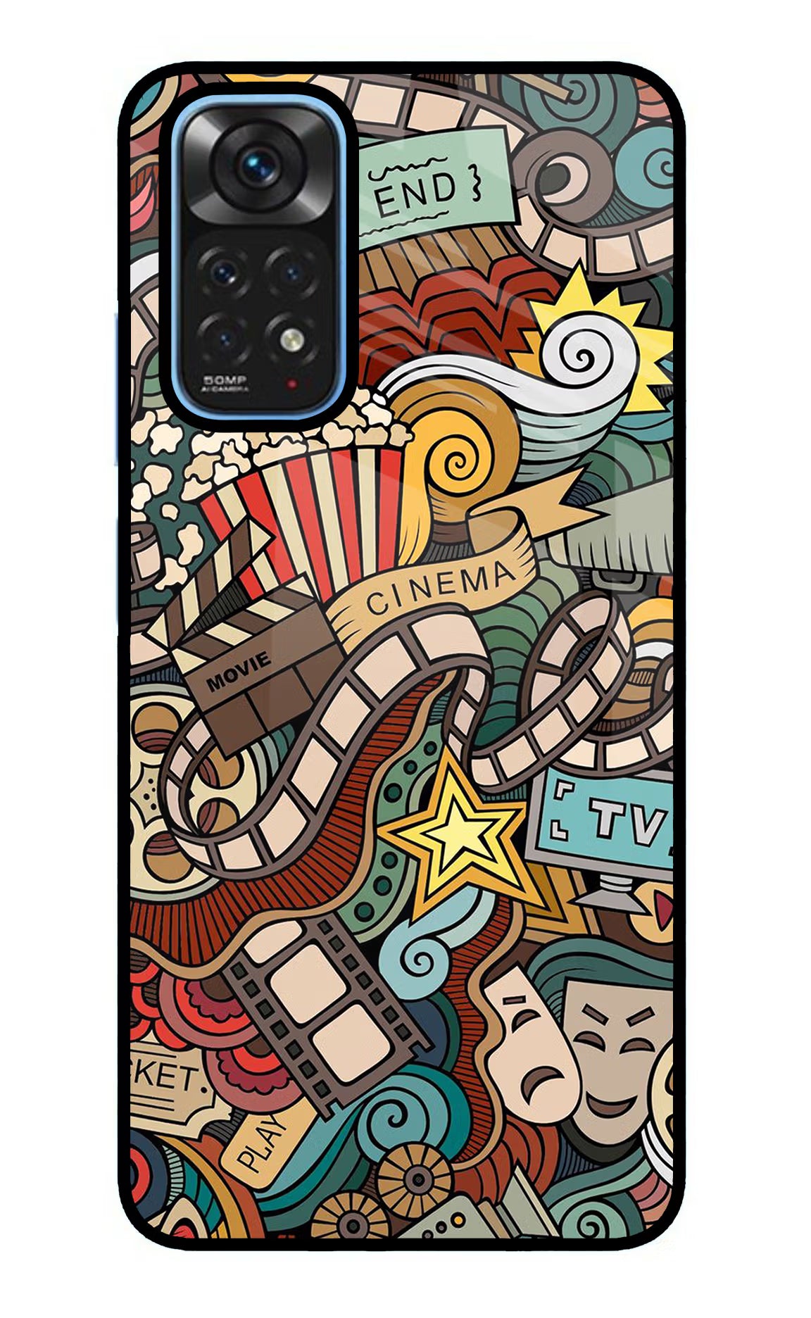 Cinema Abstract Redmi Note 11/11S Glass Case Back Cover by Casekaro