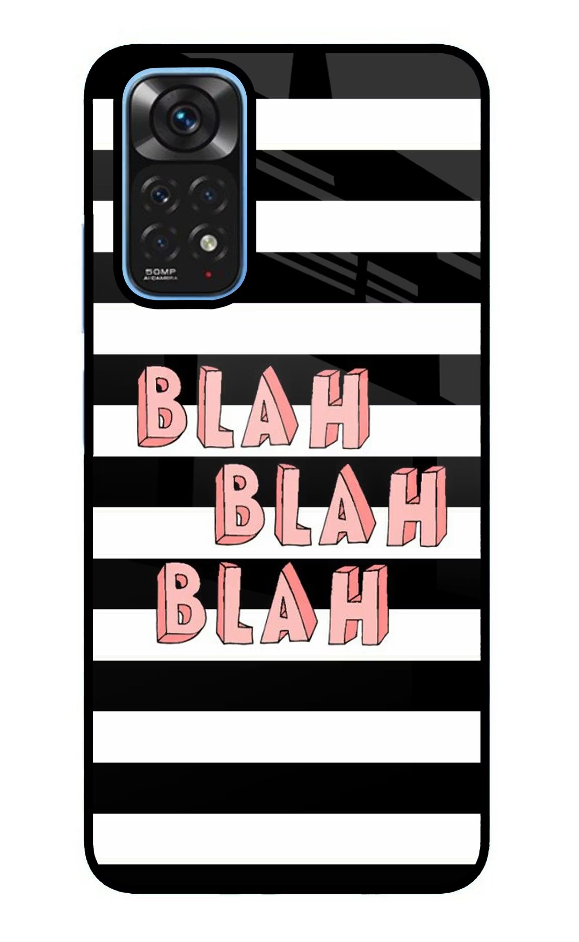 Blah Blah Blah Redmi Note 11/11S Glass Case Back Cover by Casekaro
