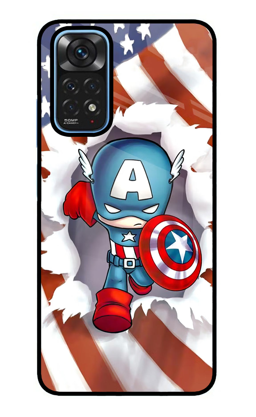 Captain America Redmi Note 11/11S Back Cover, Glass case