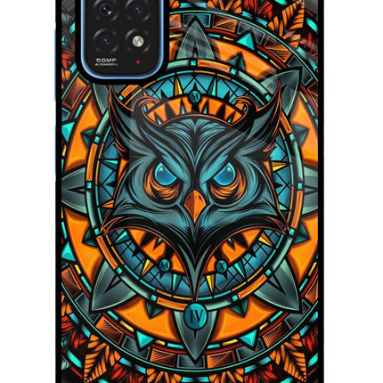Angry Owl Art Redmi Note 11/11S Glass Case Back Cover by Casekaro