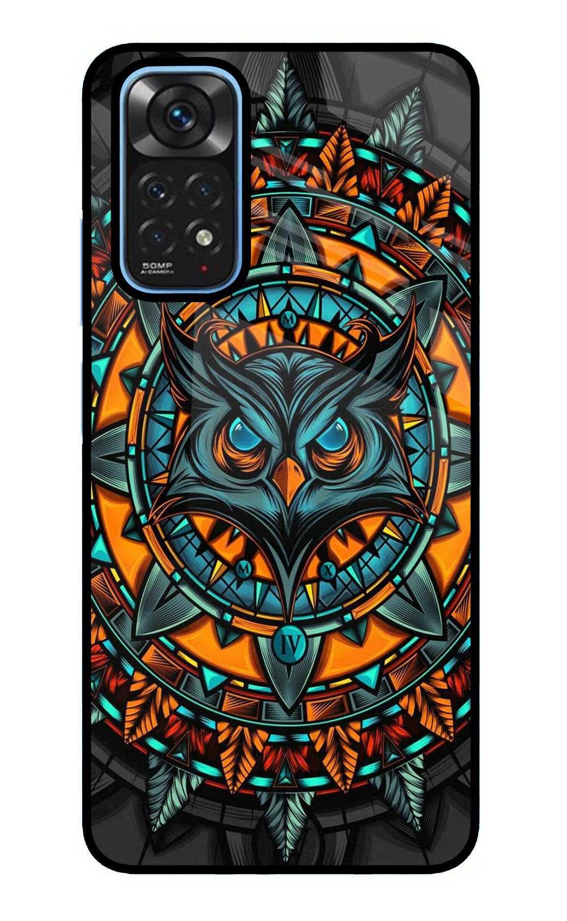 Angry Owl Art Redmi Note 11/11S Glass Case Back Cover by Casekaro