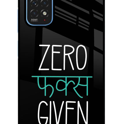 Zero Fucks Given Redmi Note 11/11S Glass Case Back Cover by Casekaro