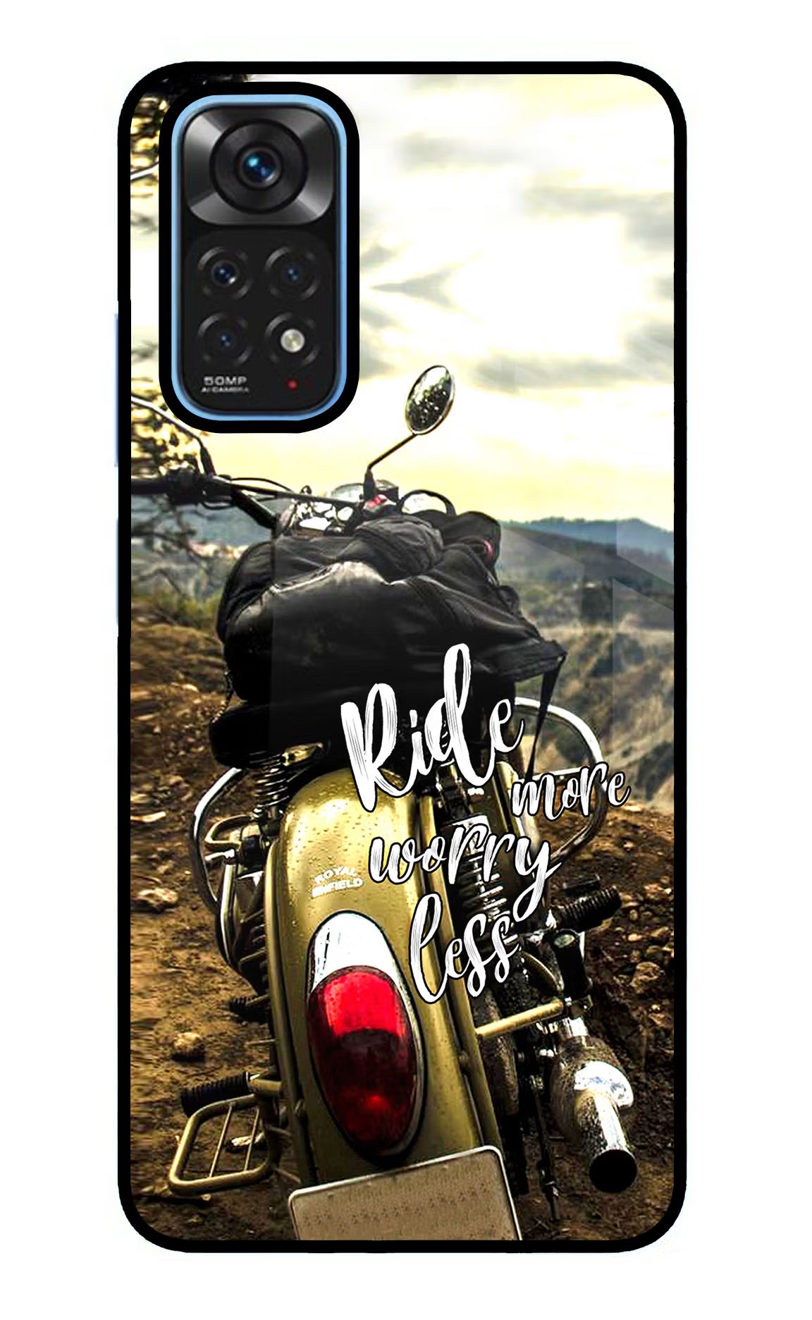 Ride More Worry Less Redmi Note 11/11S Glass Case Back Cover by Casekaro
