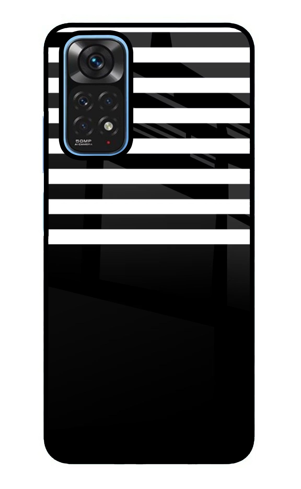 Black and White Print Redmi Note 11/11S Glass Case Back Cover by Casekaro