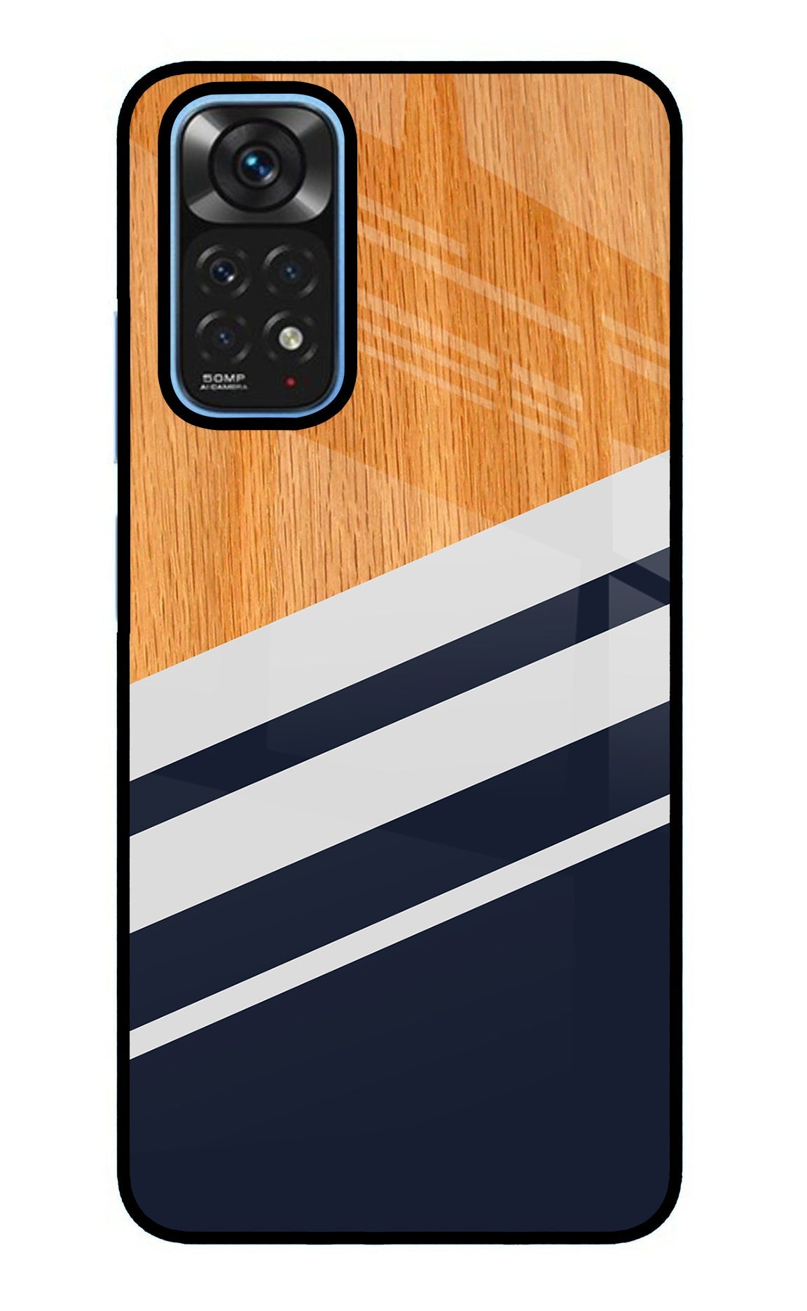 Blue and white wooden Redmi Note 11/11S Back Cover