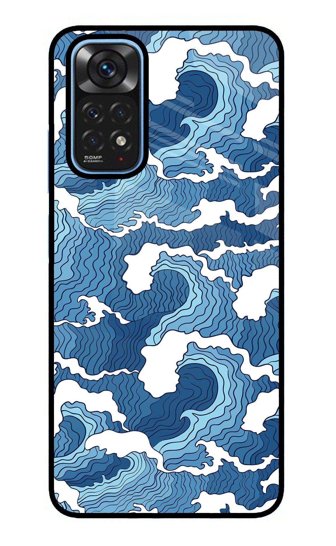 Blue Waves Redmi Note 11/11S Glass Case