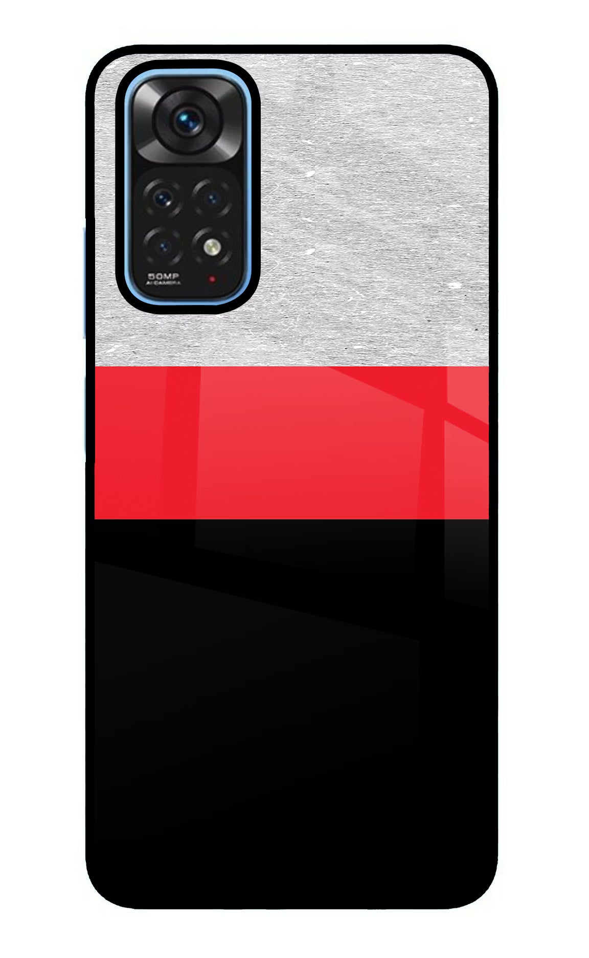 Tri Color Pattern Redmi Note 11/11S Glass Case Back Cover by Casekaro