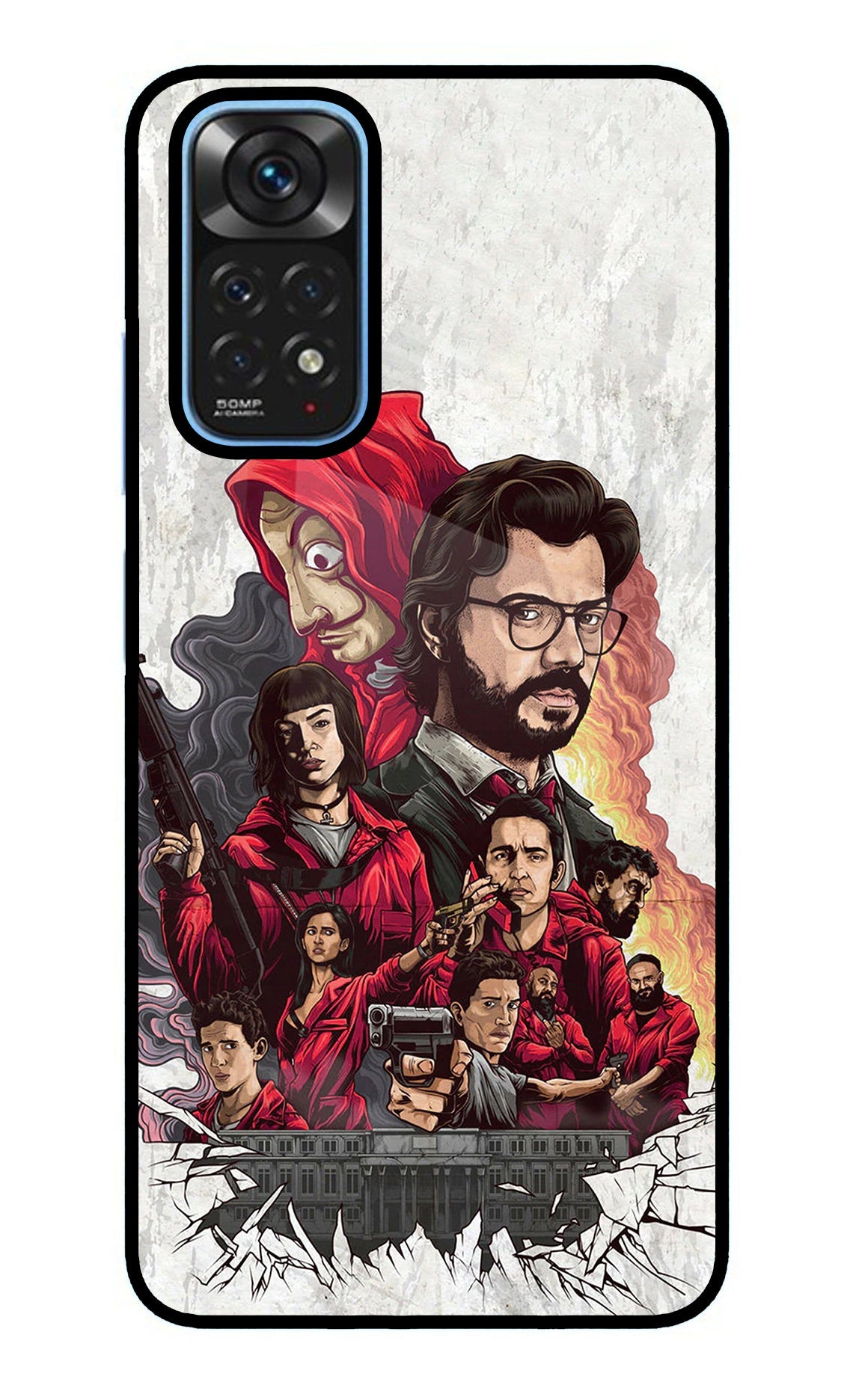 Money Heist Artwork Redmi Note 11/11S Glass Case