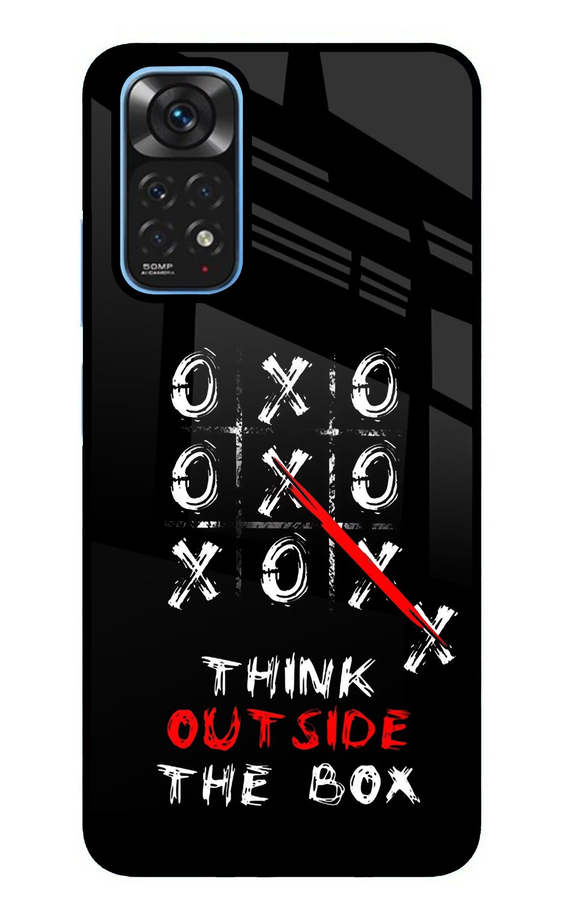Think out of the BOX Redmi Note 11/11S Glass Case Back Cover by Casekaro
