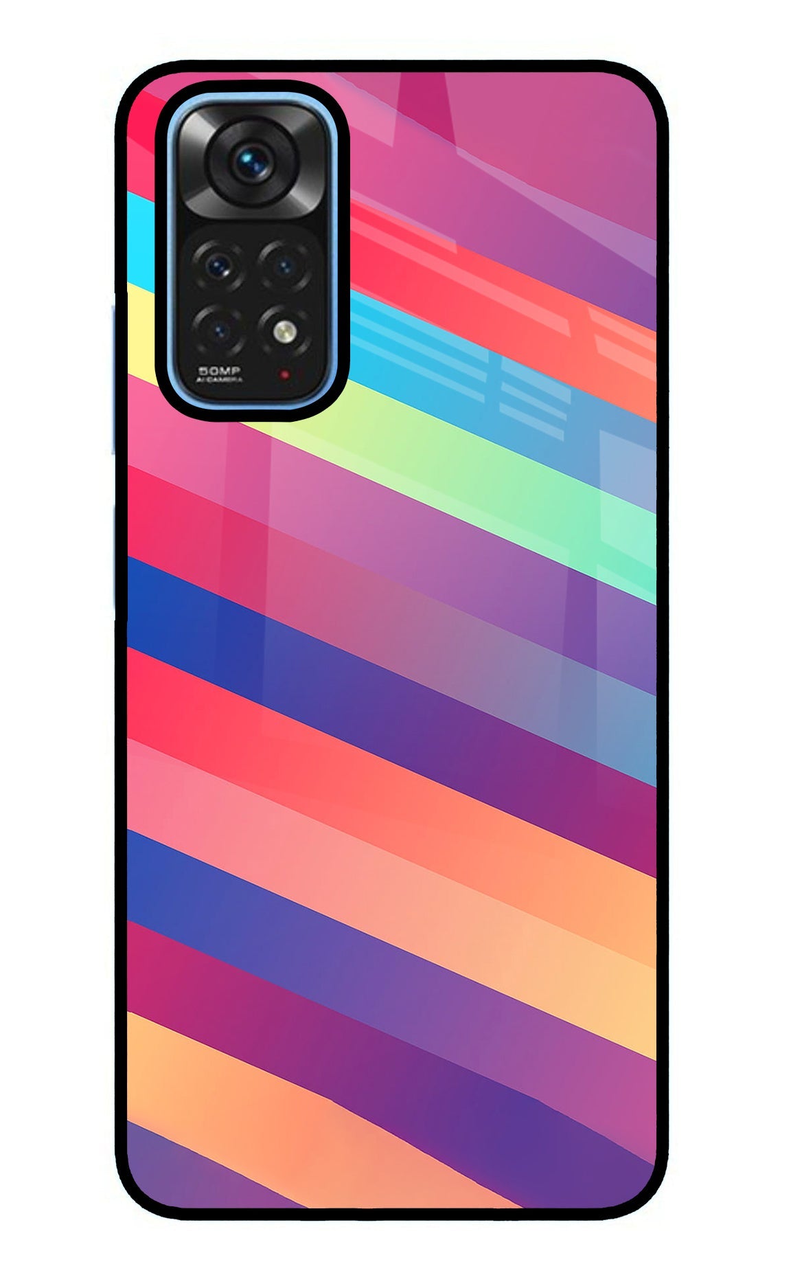 Stripes color Redmi Note 11/11S Glass Case