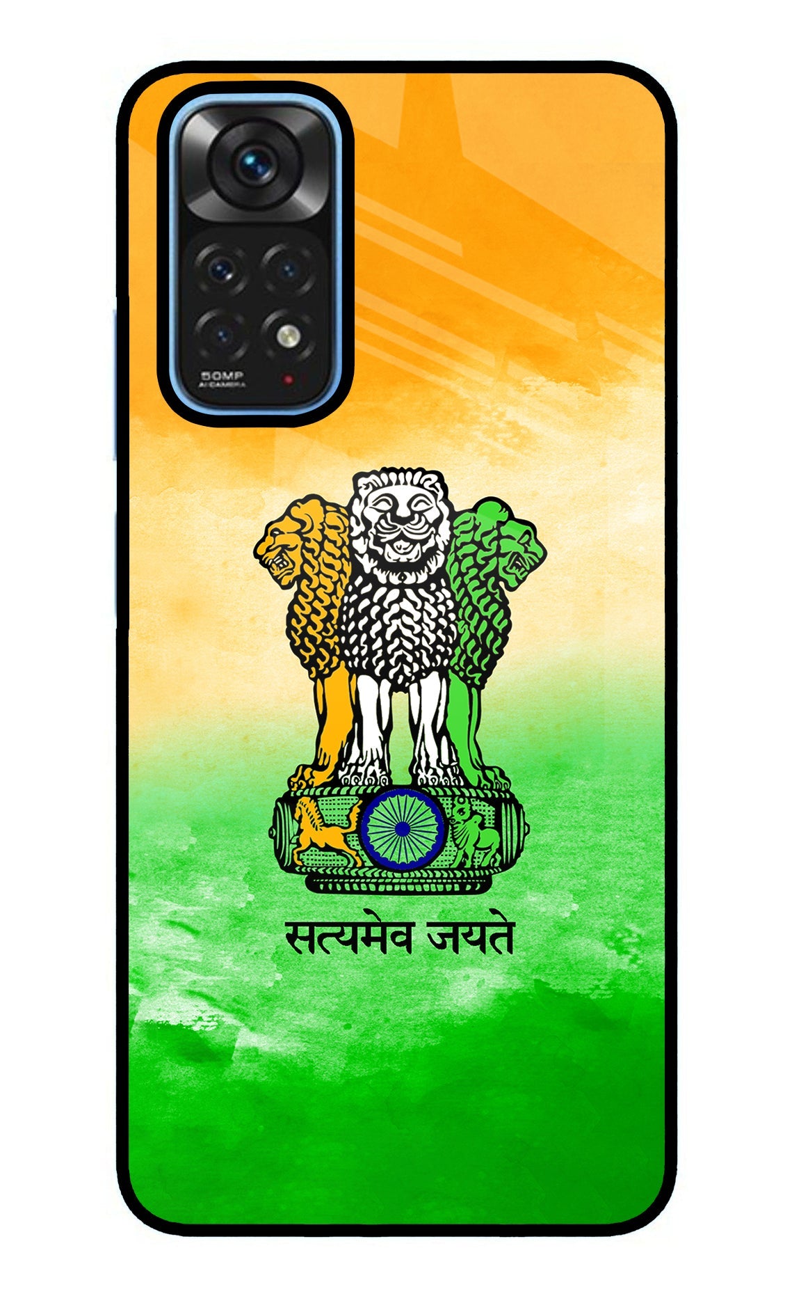 Satyamev Jayate Flag Redmi Note 11/11S Glass Case