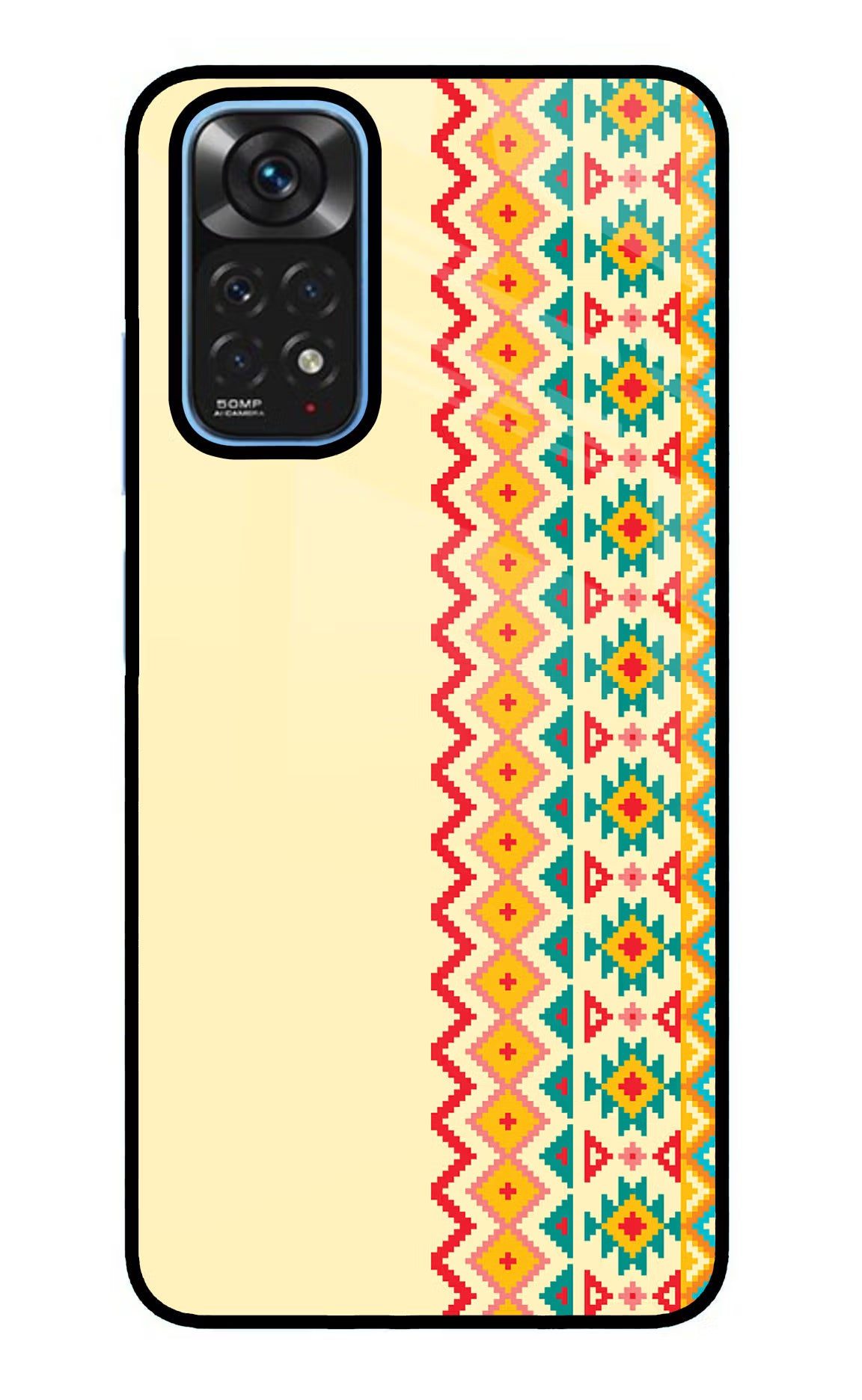 Ethnic Seamless Redmi Note 11/11S Glass Case Back Cover by Casekaro