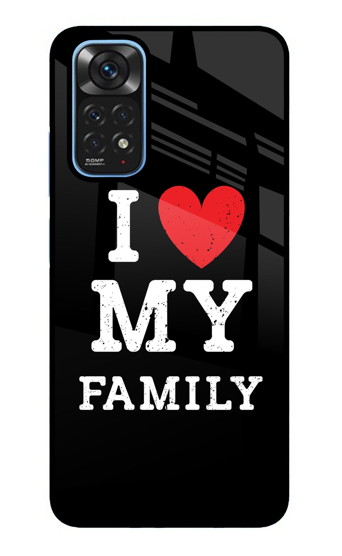 I Love My Family Redmi Note 11/11S Glass Case