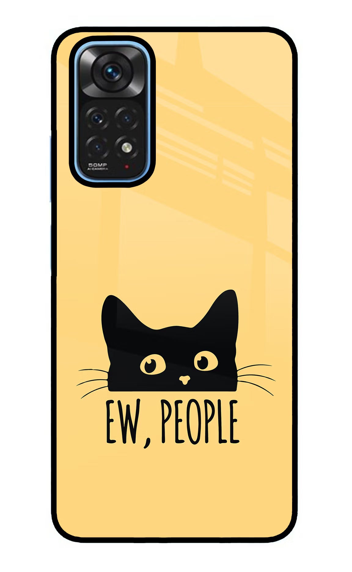 Ew People Catitude Redmi Note 11/11S Glass Case Back Cover by Casekaro