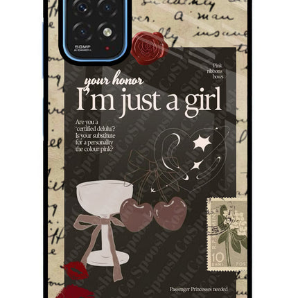 I am just a girl Redmi Note 11/11S Glass Case