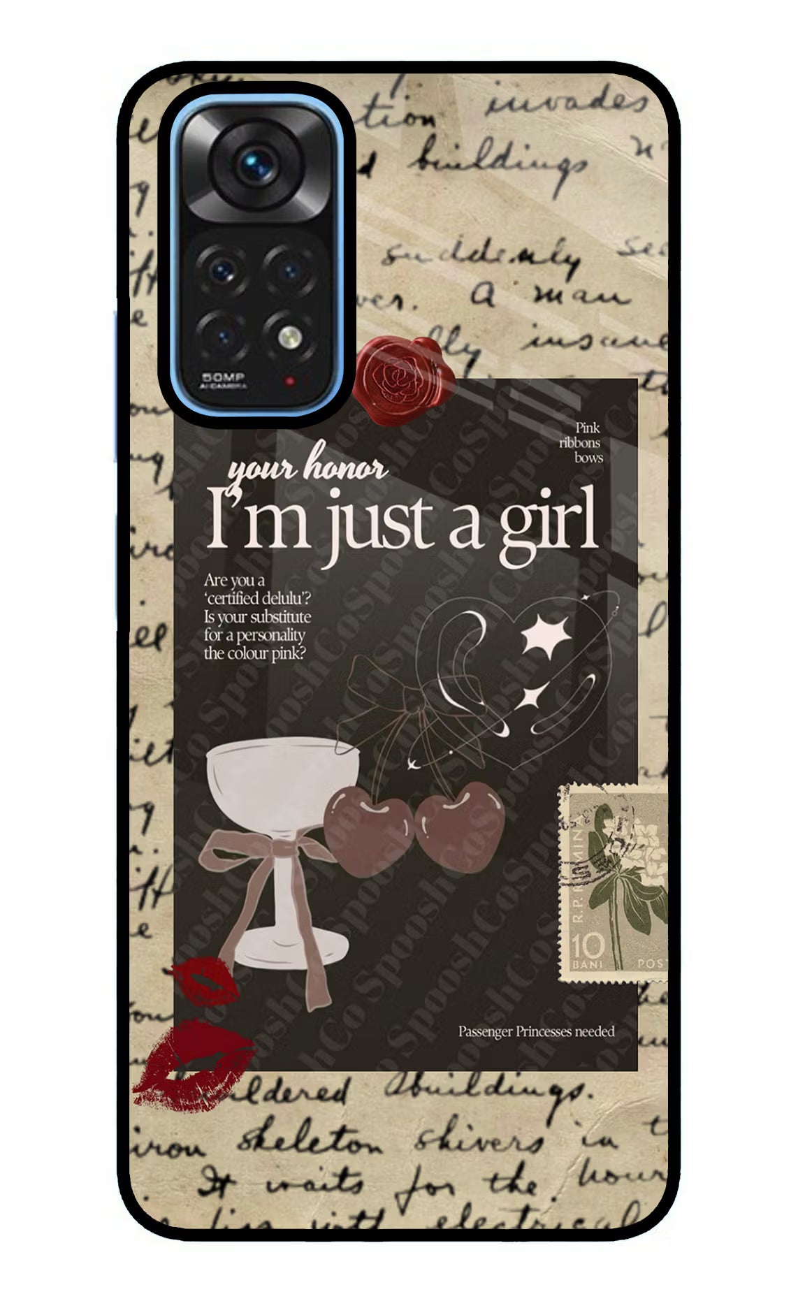 I am just a girl Redmi Note 11/11S Glass Case